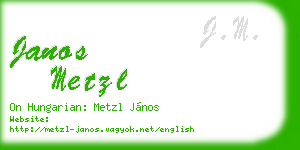 janos metzl business card