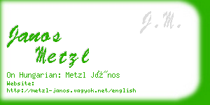 janos metzl business card